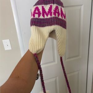 Amsterdam Purple and White Knit Hat